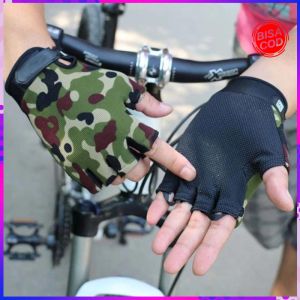 SARUNG TANGAN MOTOR PRIA DEWASA MOTIF ARMY SETENGAH JARI GLOVES Tactical ANTI SLIP KOREA IMPORT Z22