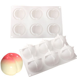6 Cells French Fruit Mousse Peach Design Cake Mold Food Grade Silicone Cake Mould Kitchen Bakeware Dessert Decorating Tools