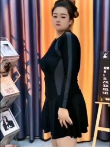 Big size 75kg Bikini đi biển kín đáo 1 mảnh liền váy CÓ MÚT- Đồ bơi nữ tay dài liền mảnh quần SHORT bên trong NES VX001