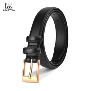 LouisWill Fashion Women Belts Retro Belt Elegant Slim Belt Soft PU Leather Belt Adjustable Girls Ladies Long Straps Waistbands Dress Coat Alloy Buckle Leisure Belt