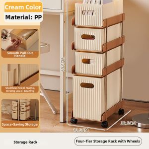 Multi-Layer Desk Organizer Cart Mobile Bookshelf
