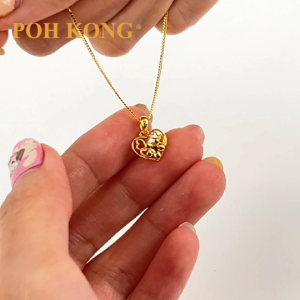 POH KONG 916/22K Gold Anggun Love and Flower Pendant (S)