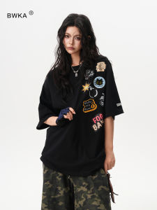 BWKA | Embroidered Badge Casual Oversized T-Shirt