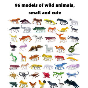96 Wildlife Models Plastic Toys Tigers Lions Monkeys and Other Wild Animals Collection Models Home Decoration Birthday Gifts