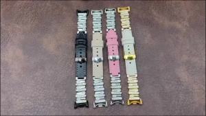 Pink Strap for Mi Band 8/9/10 Bracelet Women for Xiaomi Smart Band 10 Wristband Replacement Watchband Dressy Metal & Leather