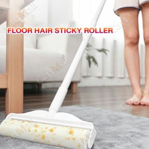 Floor Hair Sticky Roller Sticky Dust Paper Tearable Adhesive Brush Lengthened Household