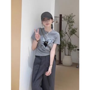 SUSHOUWANGE | Áo Thun Tay Ngắn In Hình Thời Trang