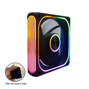 Quạt Máy Tính MANMU RGB LED 2Pin 120mm Sử Dụng Bạc Đạn Siêu Êm Làm Mát Cho Case PC Và Tản Nhiệt Tương Thích Với Game.