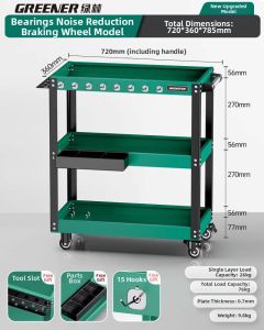 Multi-functional Mobile Maintenance Tool Cart with Casters