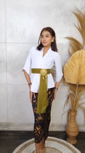 Setelan Kebaya Airflow Anna dan Bawahan Kamen Stretch Free Selendang Kebaya Bumil Modern Murah Bali