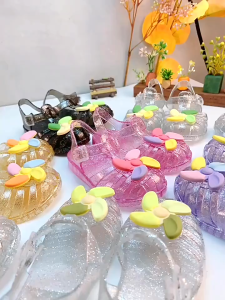 Giày thạch pha lê lấp lánh trong suốt đáng yêu cho bé gái