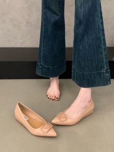 ZHENMO | Inner Heel Increase Pointed V-Buckle Womens Flat Shoe Spring Summer New Design