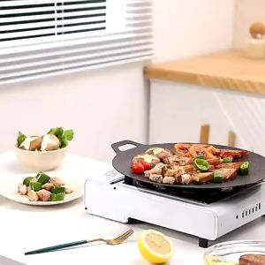 Korean grill pan samgyupsal medical stone grill pan Baking Plate Outdoor BBQ 39CM For All Stove