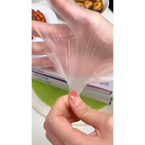 Hộp 100 găng tay nấu ăn siêu dai làm bếp siêu dai chất liệu TPE không mùi chống nhăn