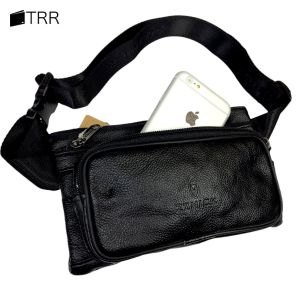 กระเป๋าหนังแท้ กระเป๋าคาดเอว รุ่นสามซิป สายปรับความยาวได้