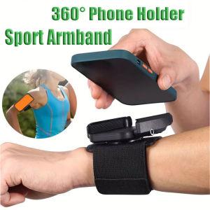 Sport Armband Phone Holder 360° Rotatable Outdoor Running Phone Wrist Case Men Women Gym Exercise Fitness Phone Support Stand Belt