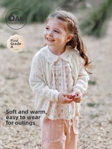 OAK FAMILY | Lace Carved Flower Design Spring Knitted Cardigan