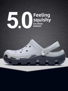 Hole Shoes Mens Summer Non-Slip Deodorizing Filter Sandals Soft Bottom Closed Toe 47 Slippers 48 over Plus Size 46 Beach Shoes 49