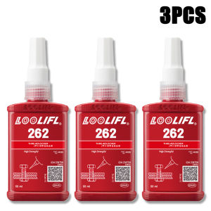 LOOLIFL | LOOLIFL 262 Thread Locker 50ml High Strength Red Anaerobic Adhesive Anti Vibration Bolt Screw Lock Glue Prevent Nut Loosening
