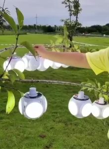 Lampu Solar Emergency LED Lipat 5 Sisi Gantung Rechargeable CHARGING SL-2029 UNIK FOOTBALL