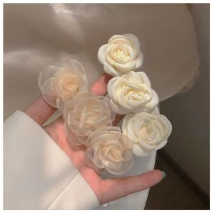 Tea Rose Hair Clip Fairy Tale Style Spring Loaded Womens Fashion Hair Accessories Fresh out New Summer 2023 Lace Material