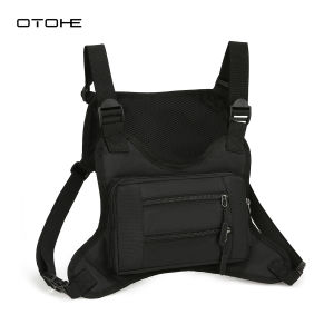 OTOHE กระเป๋าหน้าอกของผู้ชายขี่เสื้อกั๊กกระเป๋าเดินทางกลางแจ้งเดินทางกระเป๋าโทรศัพท์กันน้ำมัลติฟังก์ชั่กระเป๋าเดินทางสะพายหลังกีฬาน้ำหนักเบากระเป๋าเป้ออกกำลังกายสบาย ๆ