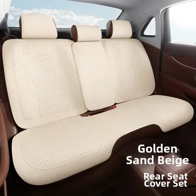 All Season Breathable Nappa Leather Universal Car Seat Cushion 3-Piece Set