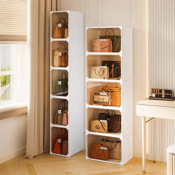 Multi-Layer Transparent Storage Box Display Cabinet for Handbags ...
