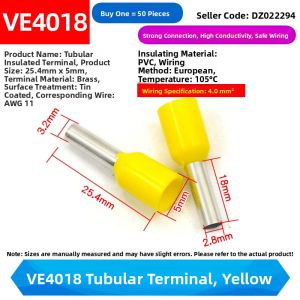 European Style Pin Terminal VE0508 7508 1008 1508 2508 Connector Tube Type Wire Connection Electronic Component Market