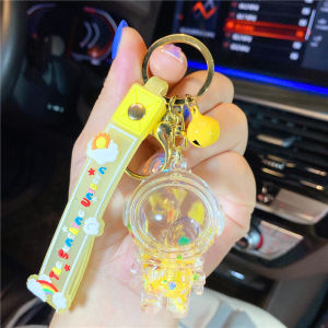 Fancy Astronaut Keychain Doll Flow Sand Bottle Backpack Decorations Couples Glowing Bubble Beads Night Light Accessories