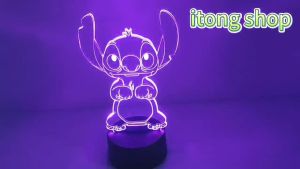 Cartoon Stitch 3D Lamp 7 Color Changing Bedroom Table Night Light