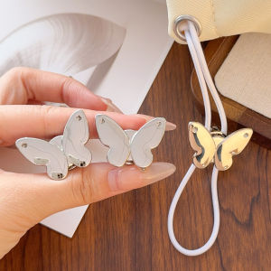 3Pcs Butterfly Metal Cord Lock Stopper Toggle Clip Block Retainer for Drawstring Elastic Lanyard Paracord Rope Clothes Backpack Accessories