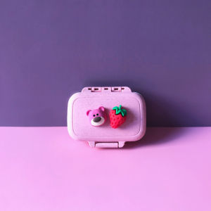 Portable Cute Cartoon Medicine Box Creative Sealed Storage Organizer for Women Travel Weekly Dose Pill Box Personal Use