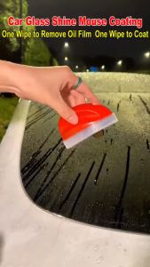 3PCS Auto Glass Bright Mouse Oil Film Cleaning Brush with Fluid Replacement Coating Plating Crystal Plating Agent No Damage To Glass/Glarefree 汽车玻璃光亮鼠标镀膜剂