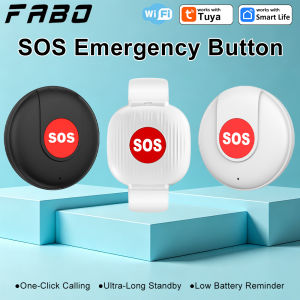 WiFi SOS Button with Tuya APP Alert Emergency Panic Wireless Security Alarm for Elderly Kids Home Safety