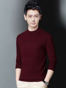 ROMON | Lormen Mens Pure Wool Sweater Winter Collection Red Color Dragon Year Knitted Fashionable Casual Wear For Young Adults