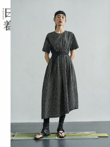 Stylish Black and White Plaid Summer Dress
