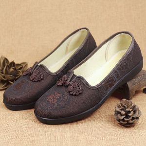 Lightweight Comfortable Flat Bottom Womens Shoes Soft Sole Anti-Slip Grandmothers Single Shoes Traditional Beijing Cloth Shoes