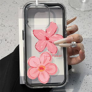 Flower Floral Phone Case For iPhone 17 Pro Max 15 16 13 11 12 14 Air 17promax 16promax Clear 2 IN 1 Candy Color Frame Soft Cover