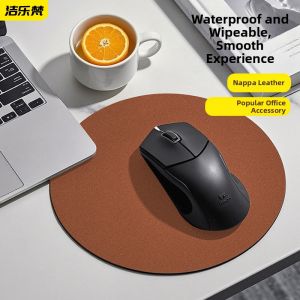 JIELEFAN | Portable Large Circular Mouse Pad Leather