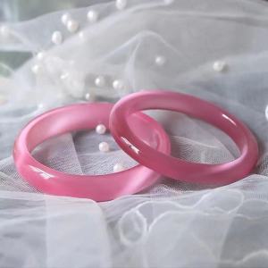 Fine Pink Opal Bracelets Fashion Wide Jade Bangle for Female Bangle Width 8mm and 15mm