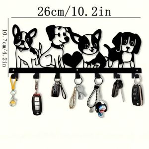 PawsomeTale Whimsical Dog Metal Wall Hook - Charming Key Holder for Dog Lovers Multipurpose Durable Square Wall Mount