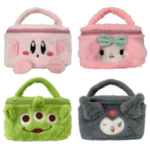 MOJOYCE Travel Makeup Bag for Girls Cartoon Design Spacious Cosmetic Organizer with Multiple Storage Pockets