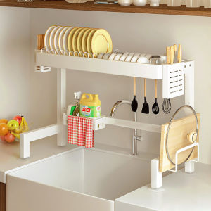 New Kitchen Sink Dish Drainer Rack Multi-Function Bowl Plate Drain Rack Dishwashing Utensil Holder Drying Shelf Storage Rack