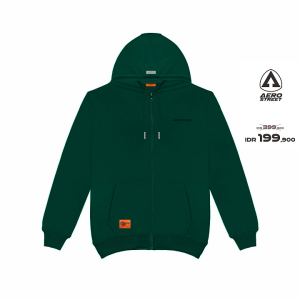 Aerostreet Hoodie Zipper Vesto Hijau Sweater Jumper CCBAA