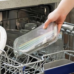 Japanese Style 304 Stainless Steel Utensil Box Cleaning Basket Dishwasher Safe Kitchen Tools Spoon Chopsticks Cleaning Basket