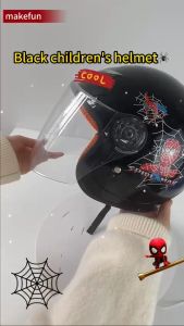 Cartoon Child Helmet Motorcycle Big Kid Half Face Plain
