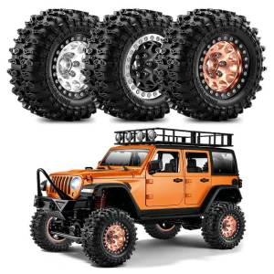 4pcs 1.9 inch Crawler Mud Tire & Beadlock Wheel Rim for 1/10 Axial SCX10 Redcat GEN7/8 Wraith TRX4 RC4WD D90 HPI RC Crawler Car