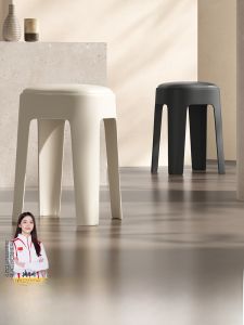Thickened Soft Padded Plastic Stool Foldable Durable Home Use Moving New House High Stool Guest Spare Modern Simple Style Storage