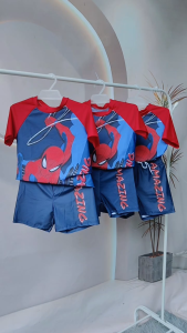 Two-Piece Rashguard for Kids Boys 3-11Y Cute Spider Design Swimming Attire Swimwear for Boys